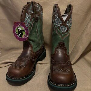 Justin Cowboy Boots Starlina- Gypsy Collection 7 1/2 Blue and Brown